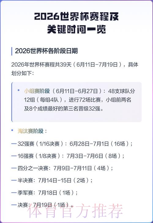 2026世界杯完整赛程详细安排完整安排怎么看 2026世界杯完整赛程详细安排完整安排怎么看